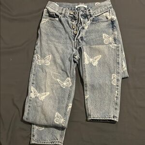 PACSUN 🦋 Blue Butterfly Print Jeans